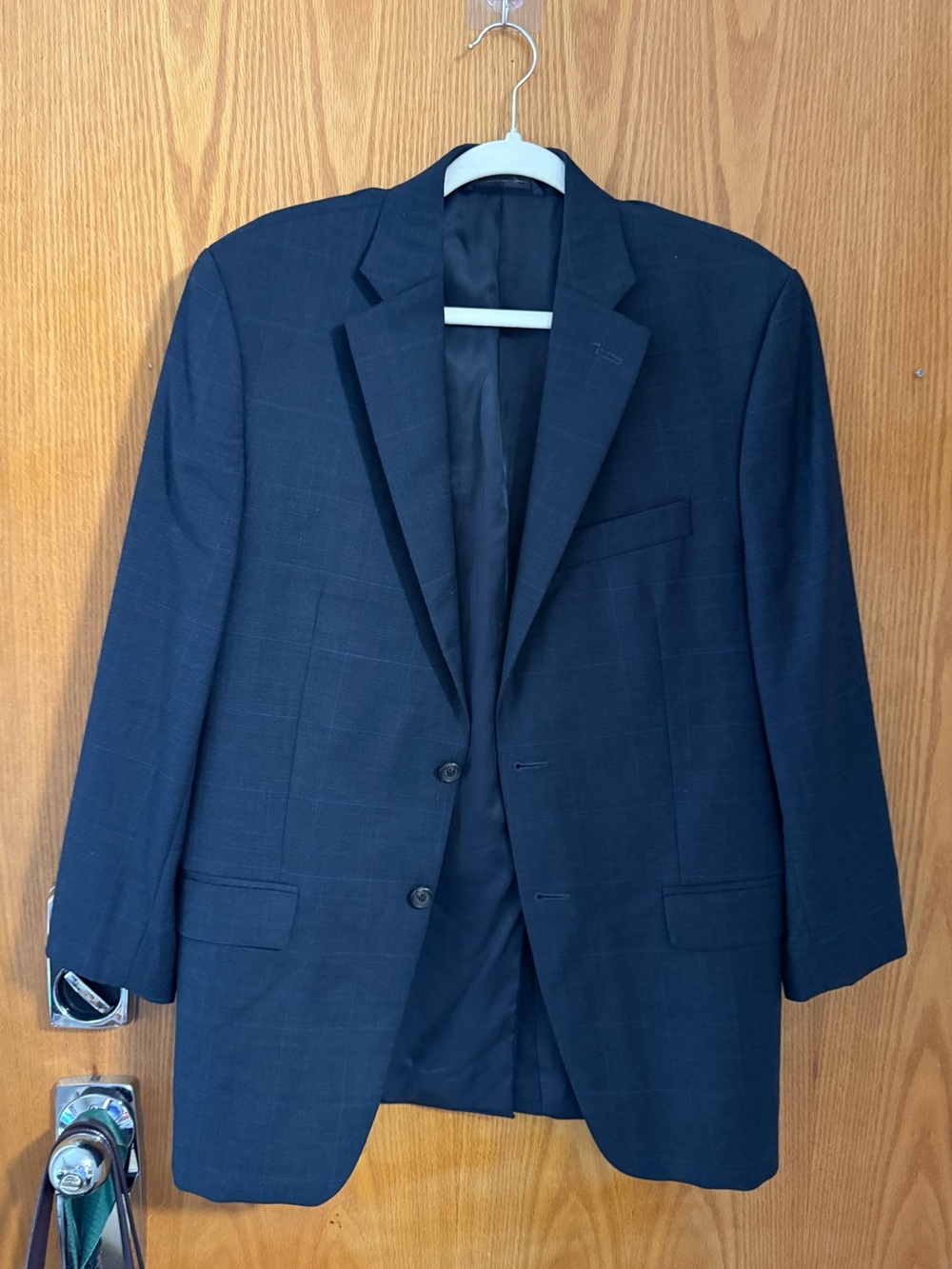 Ralph Lauren Men's Dark Navy Windowpane Blazer 40R